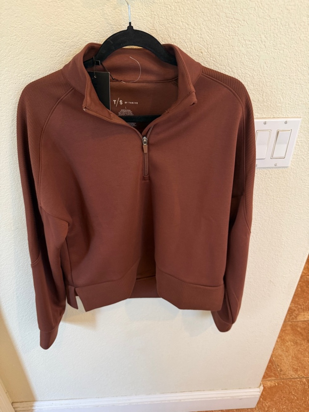 T/S by Thrive Chestnut Brown Half-Zip Pullover